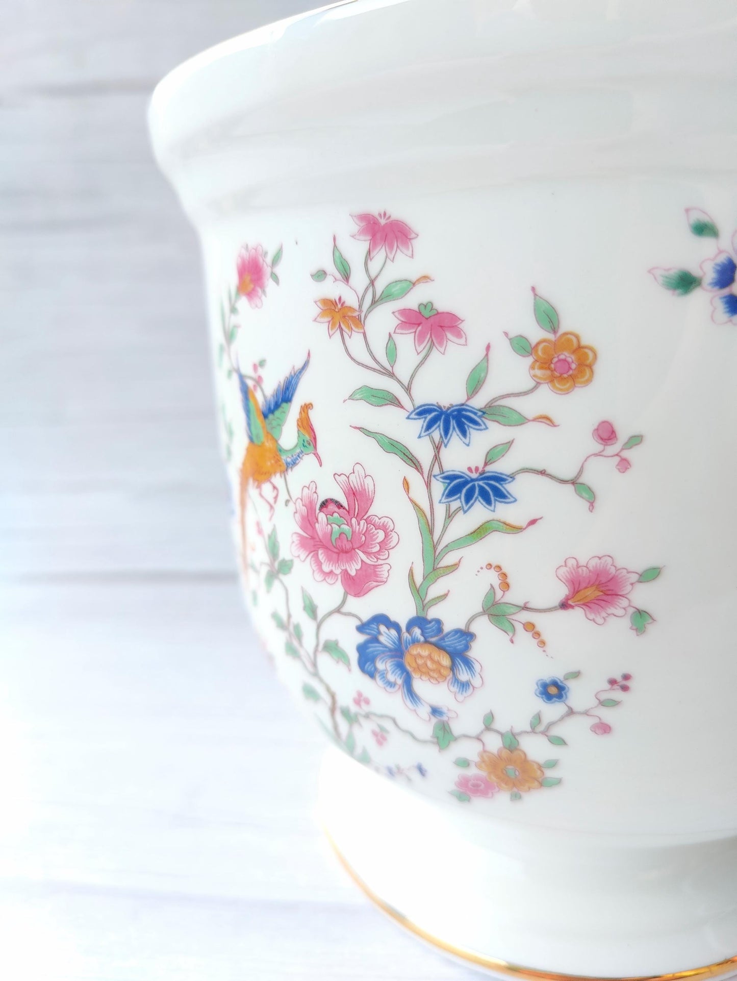 Vintage Hammersley 'Bird of Paradise' Bone China Jardiniere Planter Pot