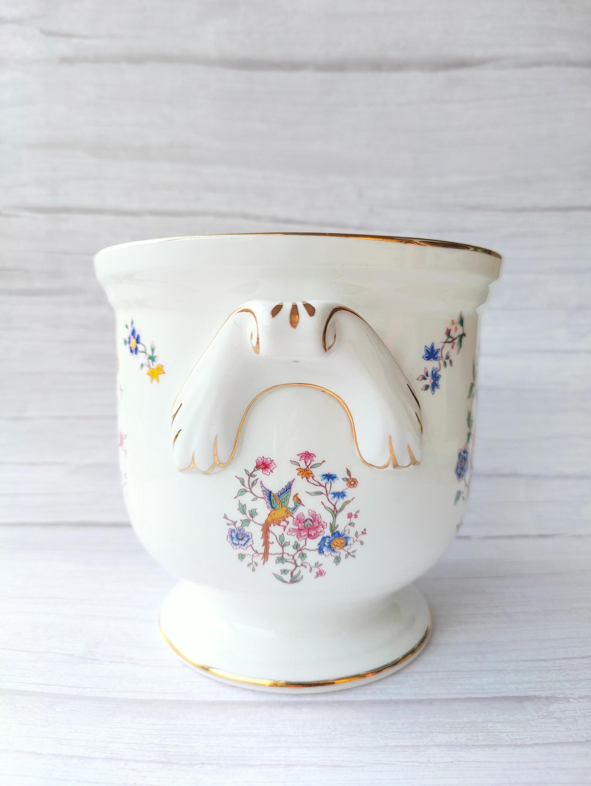 Vintage Hammersley 'Bird of Paradise' Bone China Jardiniere Planter Pot